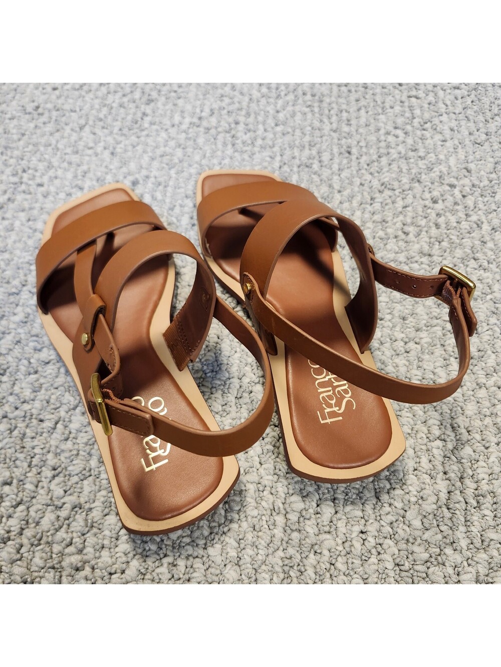 Franco Sarto Enrica Women's Brown Leather Slingback Sandals Size 6.5 New - Picture 6 of 8